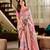 Women's onion handloom silk saree with unstitched silk blouse piece