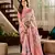 Women's onion handloom silk blend saree with unstitched silk blend blouse piece