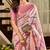 Women's onion handloom silk saree with unstitched silk blouse piece