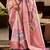 Women's onion handloom silk saree with unstitched silk blouse piece