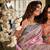 Women's baby pink handloom silk saree with unstitched silk blouse piece