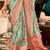 Women's sea green handloom silk saree with unstitched silk blouse piece