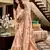 Women's beige handloom silk blend saree with unstitched silk blend blouse piece