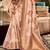 Women's beige handloom silk saree with unstitched silk blouse piece