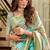 Women's mint handloom silk saree with unstitched silk blouse piece