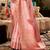 Women's onion handloom silk saree with unstitched silk blouse piece