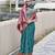 Women's rama soft silk bandhani saree with unstitched silk blouse piece