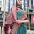 Women's rama soft silk bandhani saree with unstitched silk blouse piece