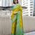 Women's neon soft silk bandhani saree with unstitched silk blouse piece