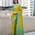 Women's neon soft silk blend bandhani saree with unstitched silk blend blouse piece
