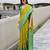 Women's neon soft silk bandhani saree with unstitched silk blouse piece