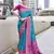 Women's teal soft silk blend bandhani saree with unstitched silk blend blouse piece