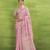 Women's pink linen silk bandhani woven saree with unstitched silk blouse piece