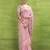 Women's pink linen silk bandhani woven saree with unstitched silk blouse piece