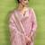Women's pink linen silk bandhani woven saree with unstitched silk blouse piece
