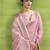 Women's pink linen silk bandhani woven saree with unstitched silk blouse piece