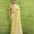 Women's yellow linen silk woven saree with unstitched silk blouse piece
