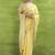 Women's yellow linen silk woven saree with unstitched silk blouse piece