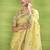 Women's yellow linen silk woven saree with unstitched silk blouse piece