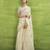 Women's cream linen silk woven saree with unstitched silk blouse piece