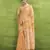 Women's orange linen silk blend woven saree with unstitched silk blend blouse piece