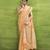 Women's orange linen silk woven saree with unstitched silk blouse piece