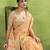 Women's orange linen silk woven saree with unstitched silk blouse piece