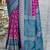 magenta soft ikat printed silk blend saree with unstitched blouse piece