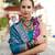 magenta soft ikat printed silk blend saree with unstitched blouse piece