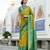 neon soft ikat printed silk blend saree with unstitched blouse piece