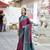 wine soft ikat printed silk blend saree with unstitched blouse piece
