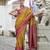 yellow soft ikat printed silk blend saree with unstitched blouse piece