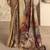 Women's chiku satin crepe printed saree with unstitched silk blouse piece