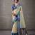 Women's mint modal cotton zari woven saree with unstitched silk blouse piece