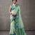 Women's sea green modal cotton zari woven saree with unstitched silk blouse piece