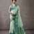 Women's sea green modal cotton zari woven saree with unstitched silk blend blouse piece
