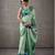 Women's sea green modal cotton zari woven saree with unstitched silk blouse piece