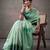 Women's sea green modal cotton zari woven saree with unstitched silk blouse piece