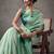 Women's sea green modal cotton zari woven saree with unstitched silk blouse piece