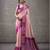 Women's pink modal cotton zari woven saree with unstitched silk blouse piece