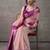 Women's pink modal cotton zari woven saree with unstitched silk blouse piece
