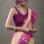 Women's beige modal cotton zari woven saree with unstitched silk blouse piece