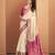 Women's beige patola silk kalamkari saree with unstitched silk blouse piece