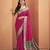 Women's magenta patola silk kalamkari saree with unstitched silk blouse piece