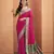 Women's magenta patola silk blend kalamkari saree with unstitched silk blend blouse piece