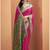 Women's magenta patola silk kalamkari saree with unstitched silk blouse piece