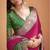 Women's magenta patola silk kalamkari saree with unstitched silk blouse piece