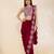 Wine embroidered georgette saree