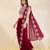Wine embroidered georgette saree