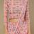 Pink Floral Printed lycra Fusion Saree